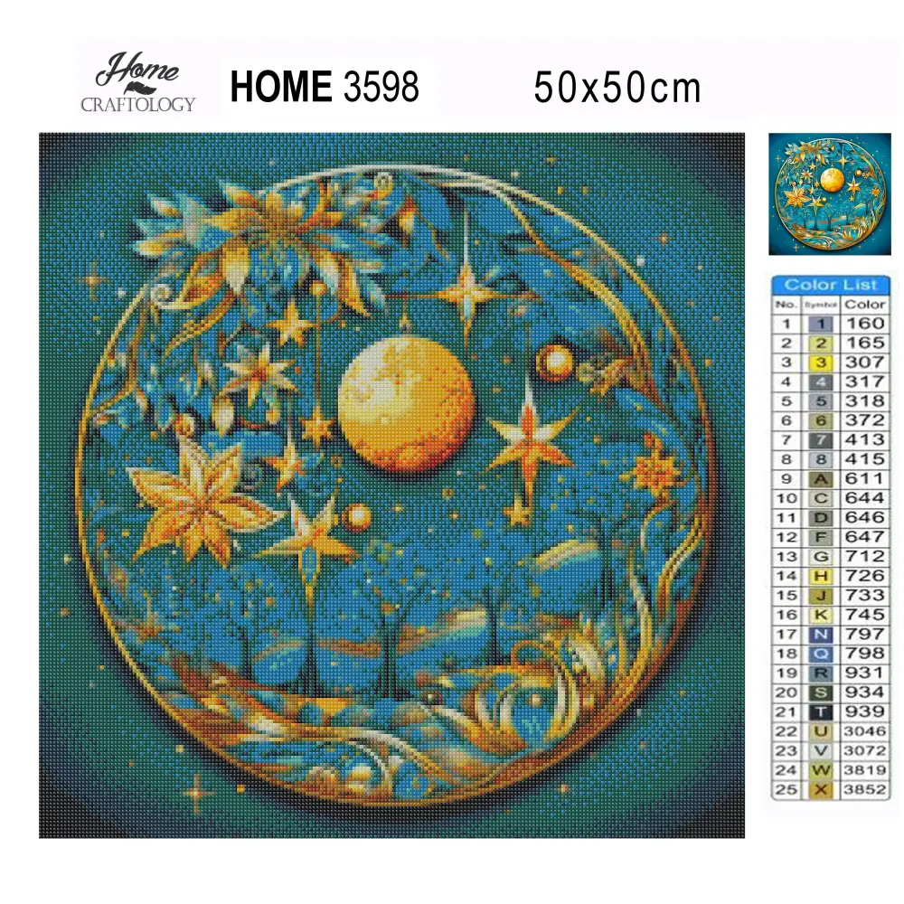 Blue and Gold Christmas - Exclusive Premium Diamond Painting Kit - Diamond Painting Kit