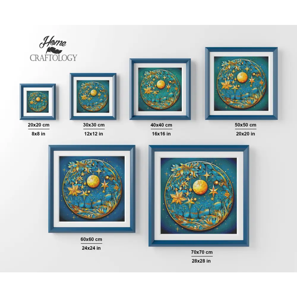 Blue and Gold Christmas - Exclusive Premium Diamond Painting Kit - Diamond Painting Kit