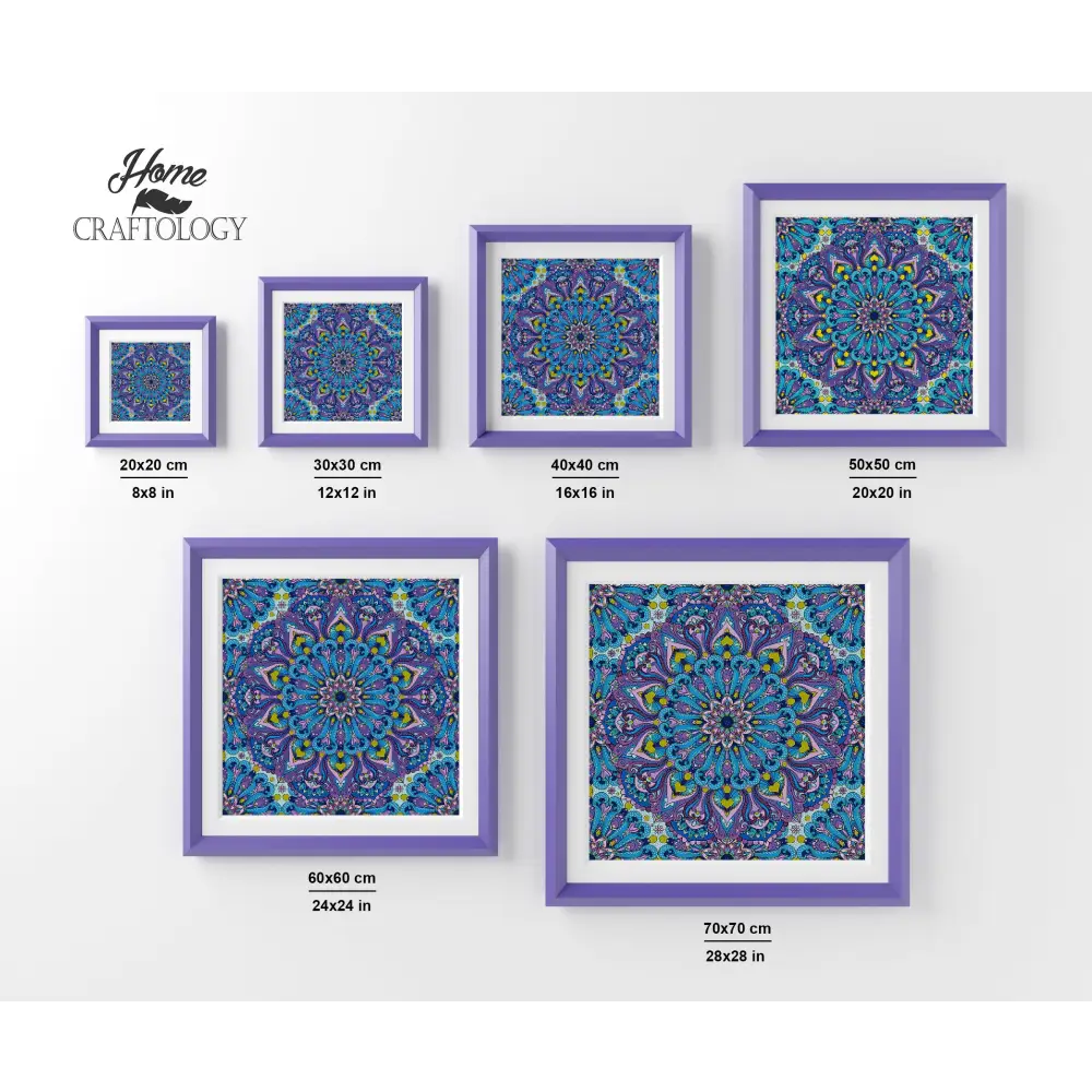 Blue and Purple Mandala - Premium Diamond Painting Kit - Diamond Painting Kit
