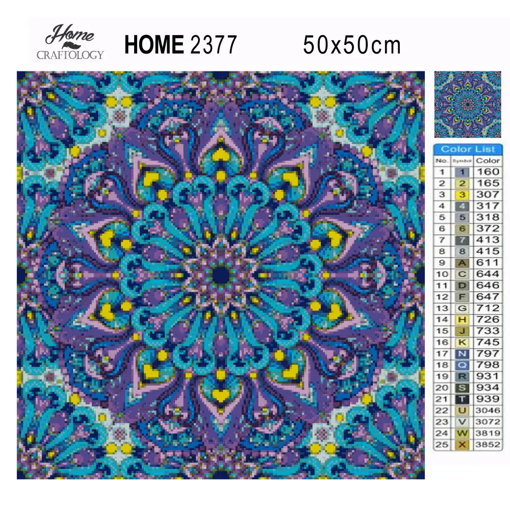 Blue and Purple Mandala - Premium Diamond Painting Kit - Diamond Painting Kit