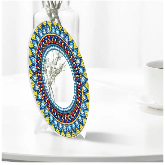 Blue and Yellow Sun - Diamond Painting Mirror - Mirror