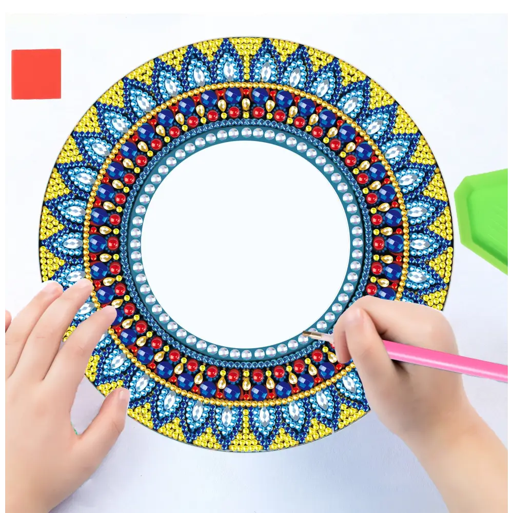 Blue and Yellow Sun - Diamond Painting Mirror - Mirror