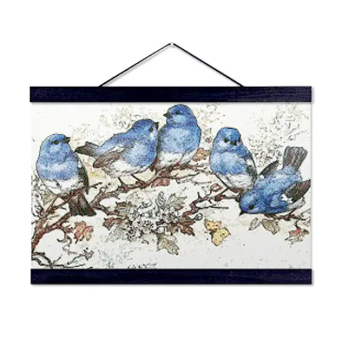 Blue Birds and Blossoms - Premium Diamond Painting Kit - Diamond Painting Kit