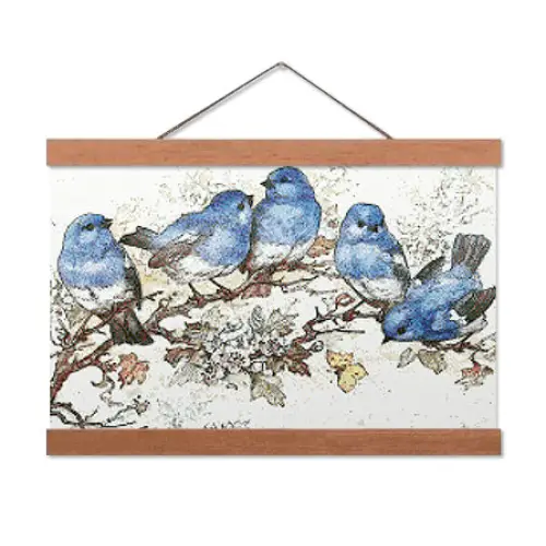 Blue Birds and Blossoms - Premium Diamond Painting Kit - Diamond Painting Kit