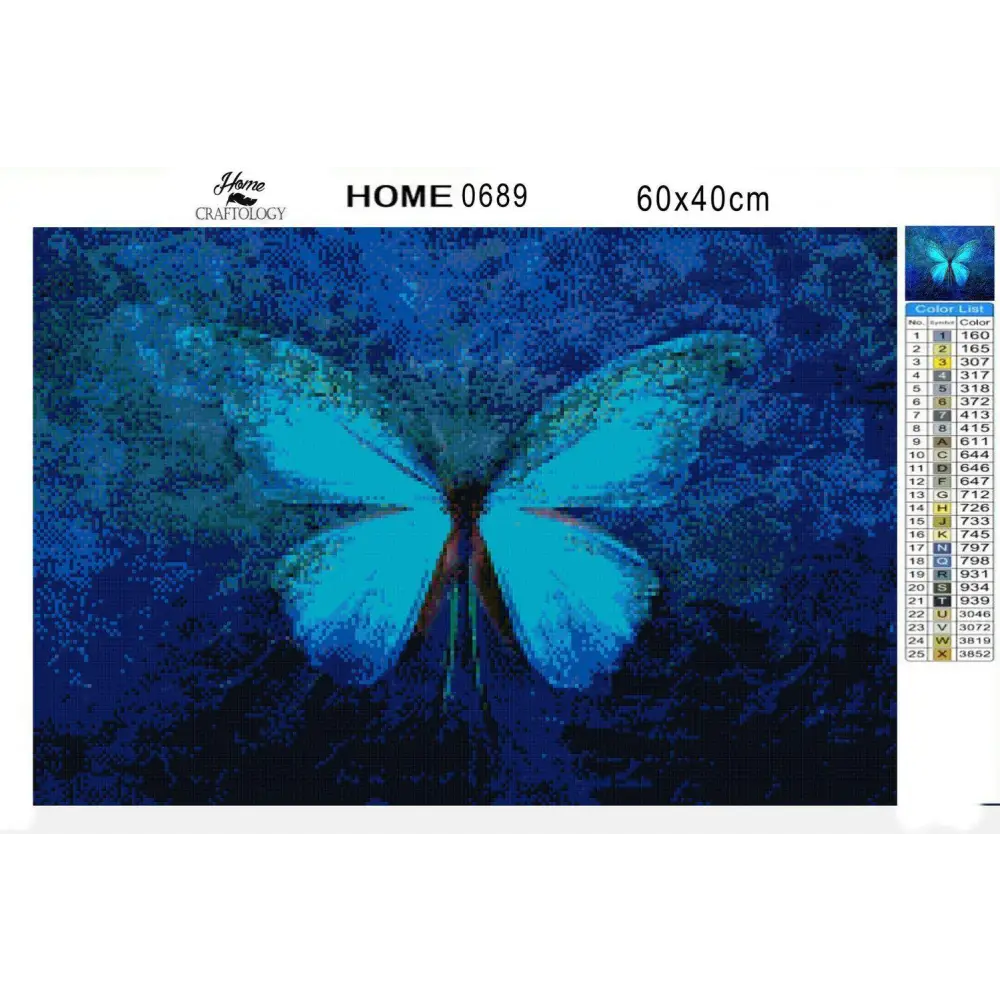 Blue Butterfly - Diamond Painting Kit - Home Craftology
