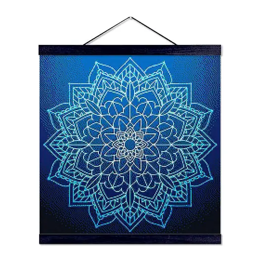 Blue Floral Mandala - Premium Diamond Painting Kit - Diamond Painting Kit