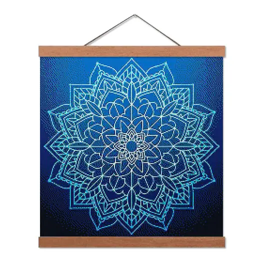 Blue Floral Mandala - Premium Diamond Painting Kit - Diamond Painting Kit