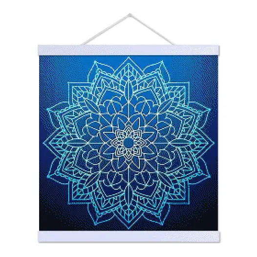 Blue Floral Mandala - Premium Diamond Painting Kit - Diamond Painting Kit