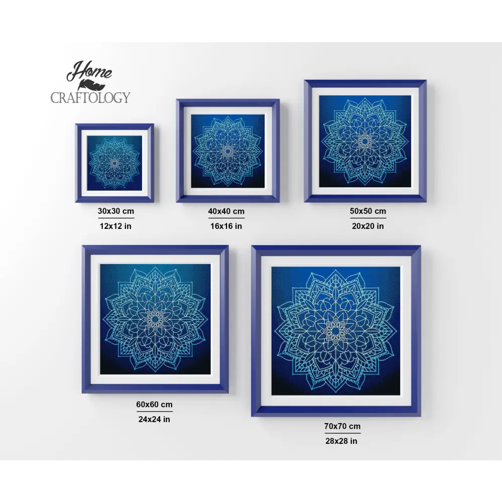Blue Floral Mandala - Premium Diamond Painting Kit - Diamond Painting Kit