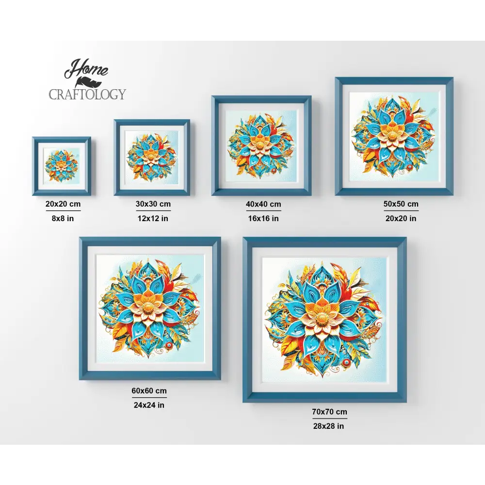 Blue Flower Mandala - Exclusive Premium Diamond Painting Kit - Diamond Painting Kit