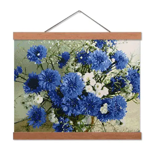 Blue Flowers - Premium Diamond Painting Kit - Diamond Painting Kit