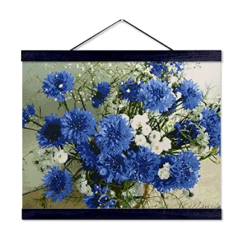 Blue Flowers - Premium Diamond Painting Kit - Diamond Painting Kit