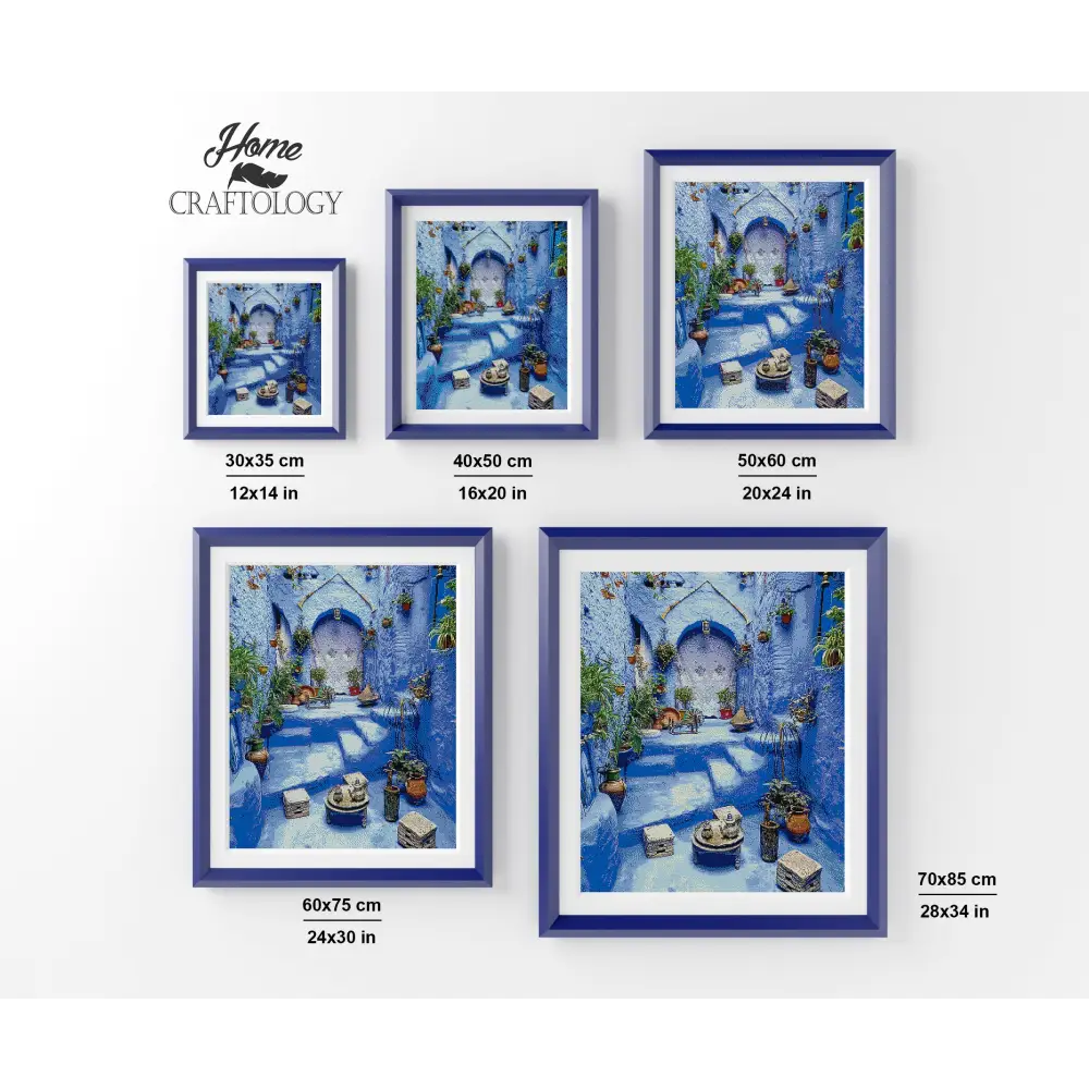 Blue House Interior - Premium Diamond Painting Kit - Diamond Painting Kit