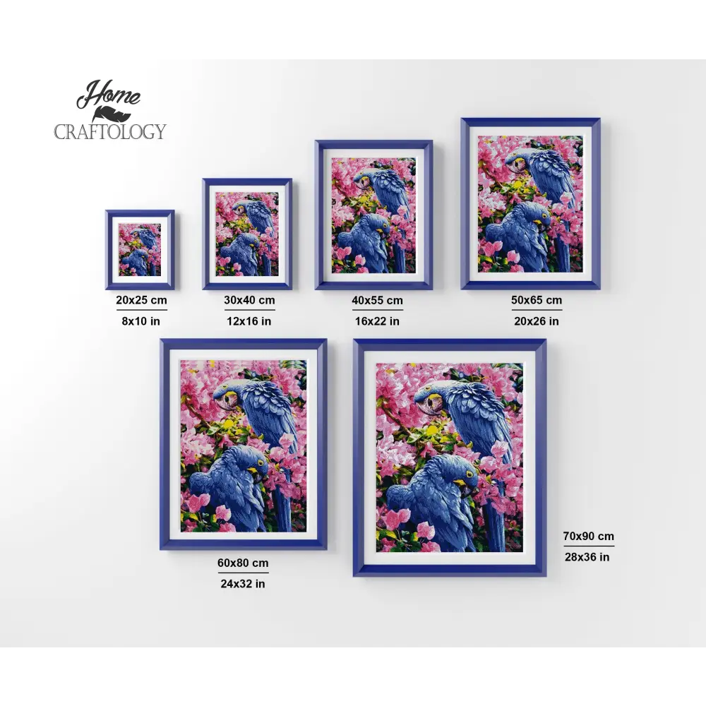 Blue Macaw Birds - Premium Diamond Painting Kit - Diamond Painting Kit