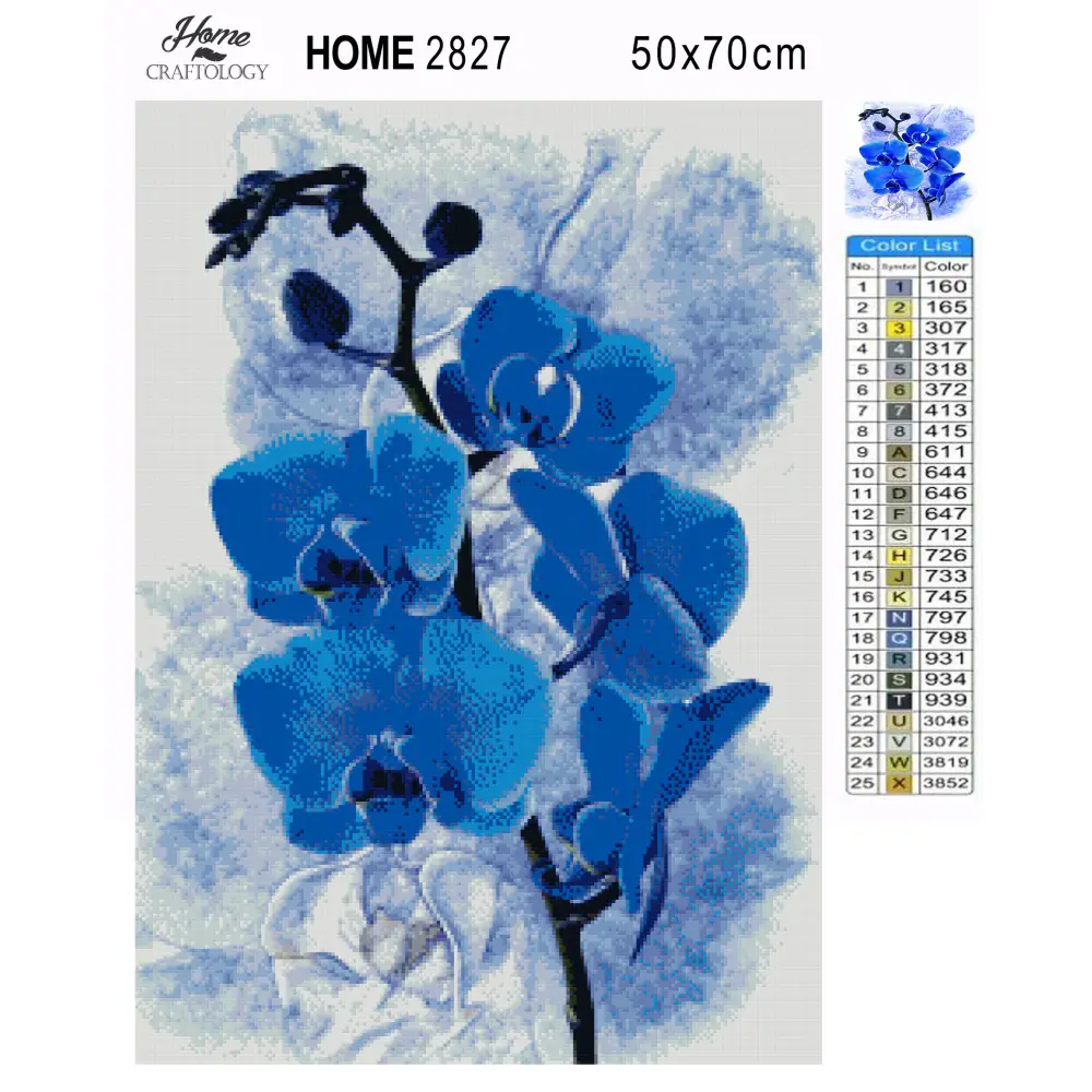 Blue Orchids - Premium Diamond Painting Kit - Diamond Painting Kit