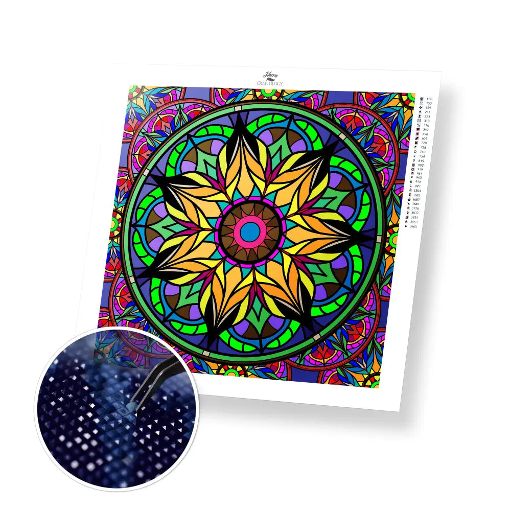 Bohemian Mandala - Premium Diamond Painting Kit - 20x20cm / 8x8’’ / Square (Most Popular) - Diamond Painting Kit
