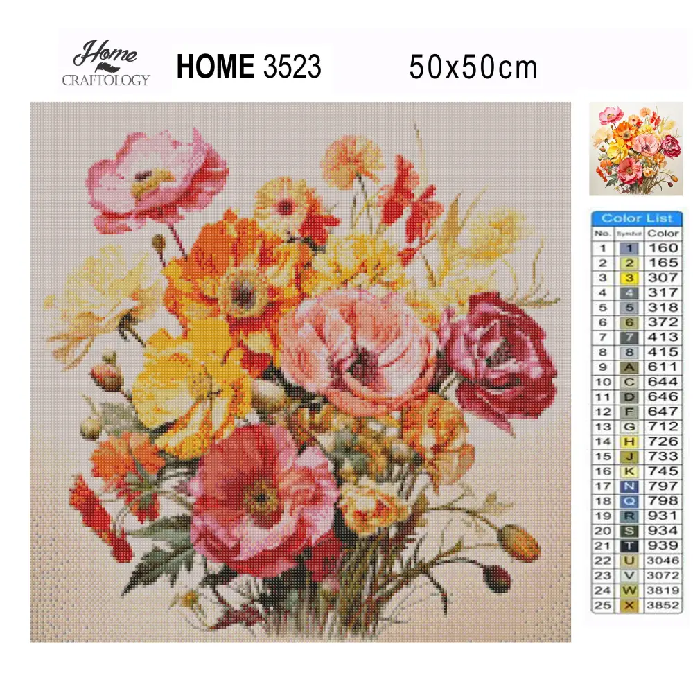Bouquet of Flowers - Exclusive Premium Diamond Painting Kit - Diamond Painting Kit