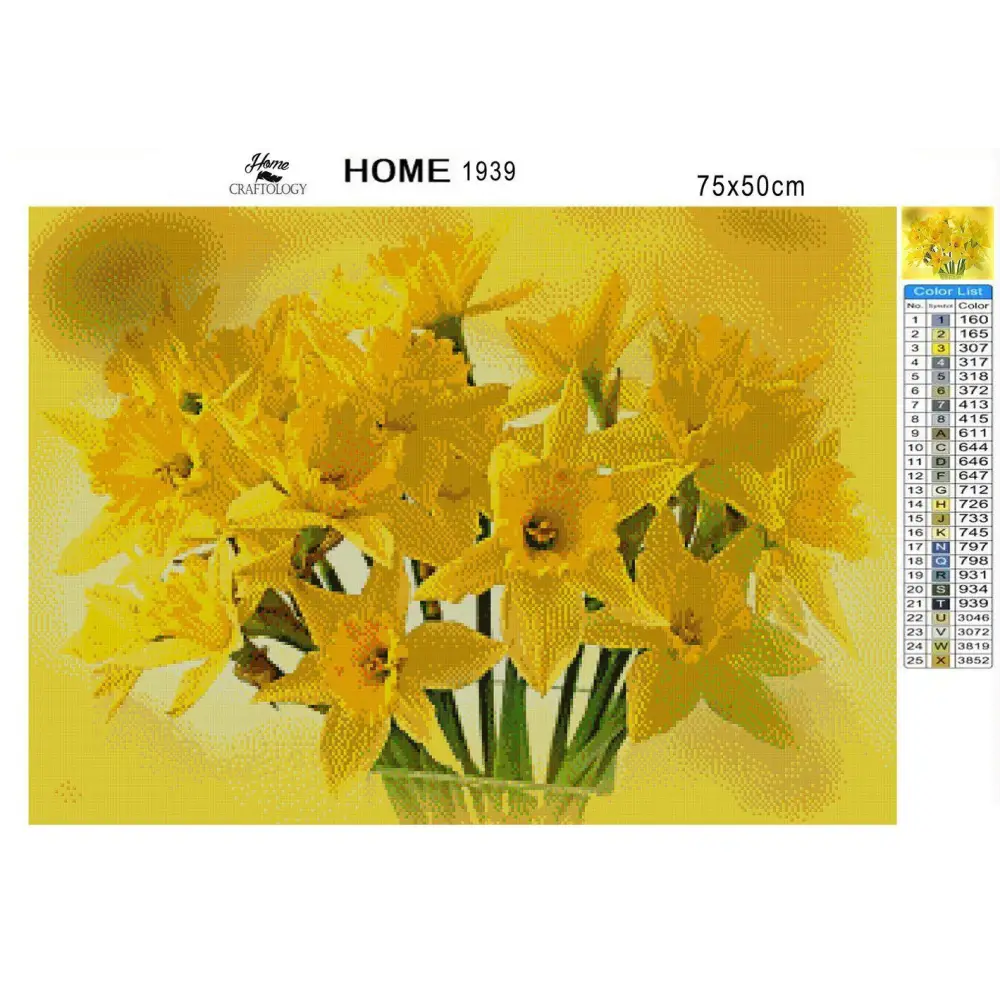 Bouquet of Yellow Daffodils - Premium Diamond Painting Kit - Diamond Painting Kit