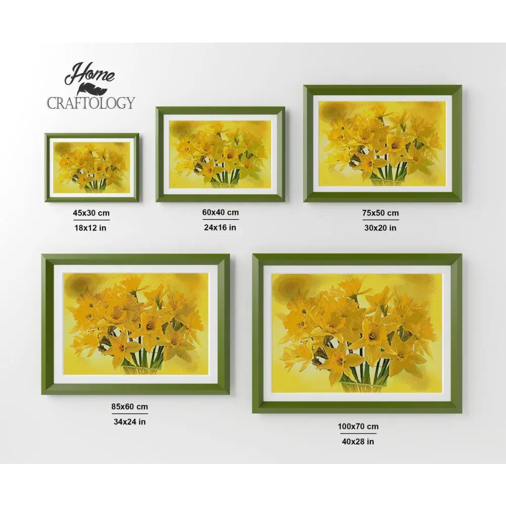 Bouquet of Yellow Daffodils - Premium Diamond Painting Kit - Diamond Painting Kit