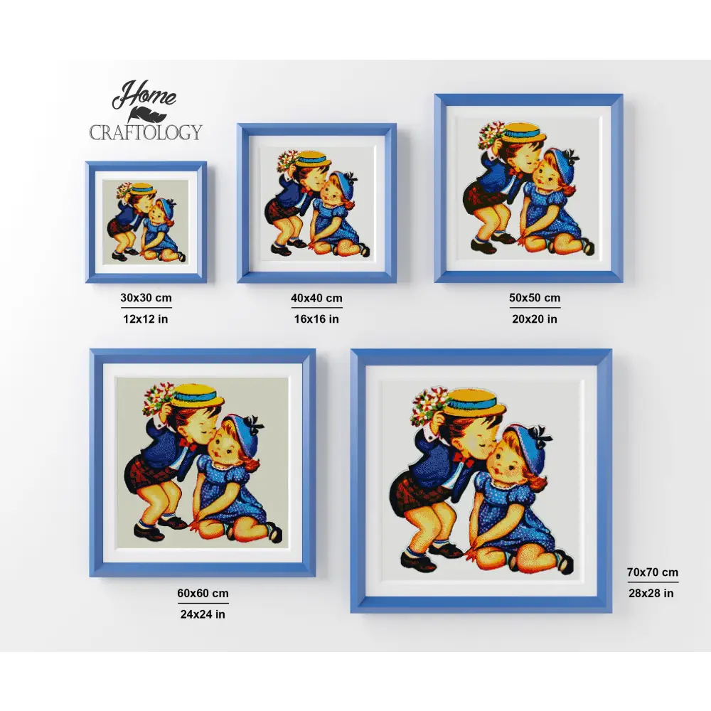 Boy Kisses Girl - Premium Diamond Painting Kit - Diamond Painting Kit