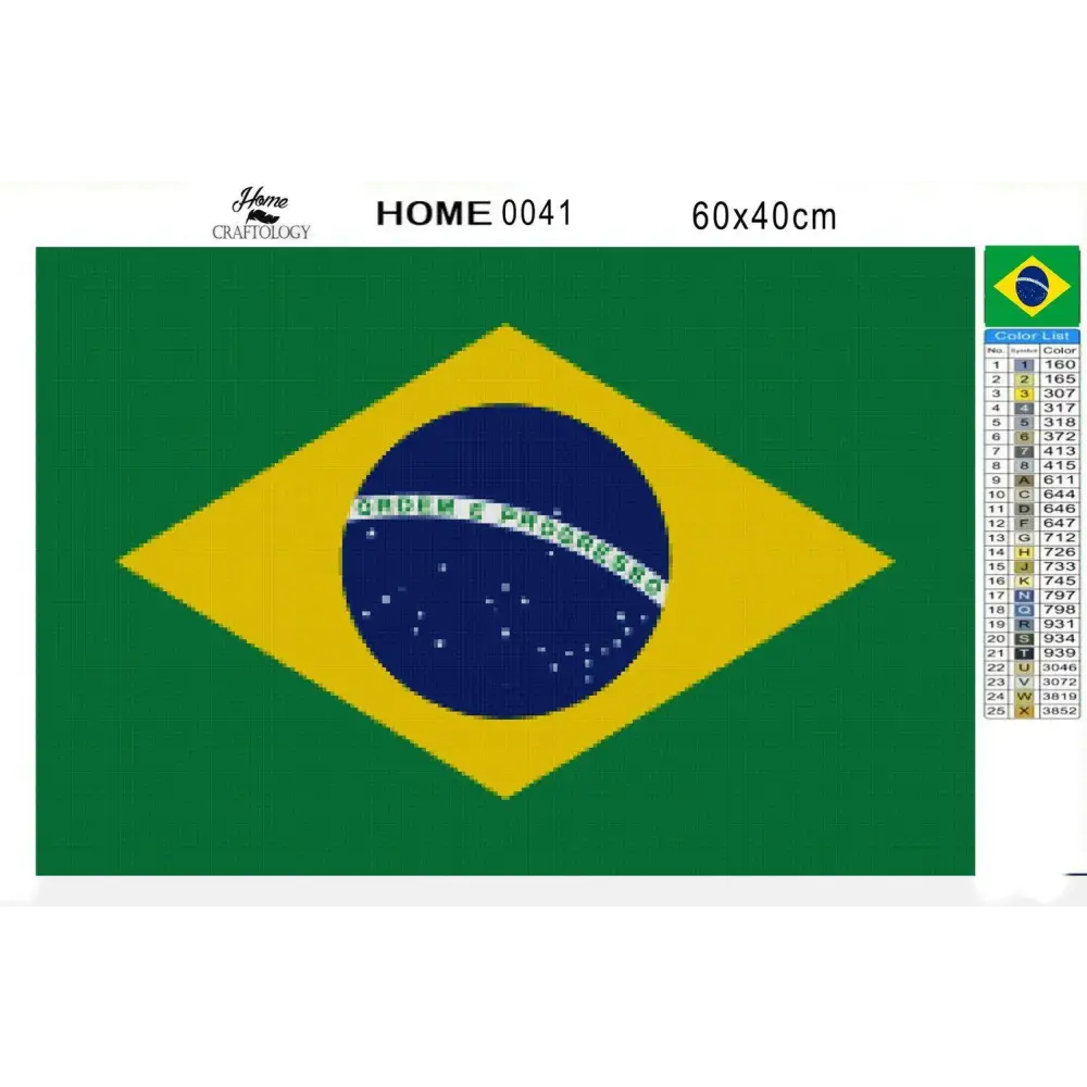 Brazil Flag - Diamond Painting Kit - Home Craftology