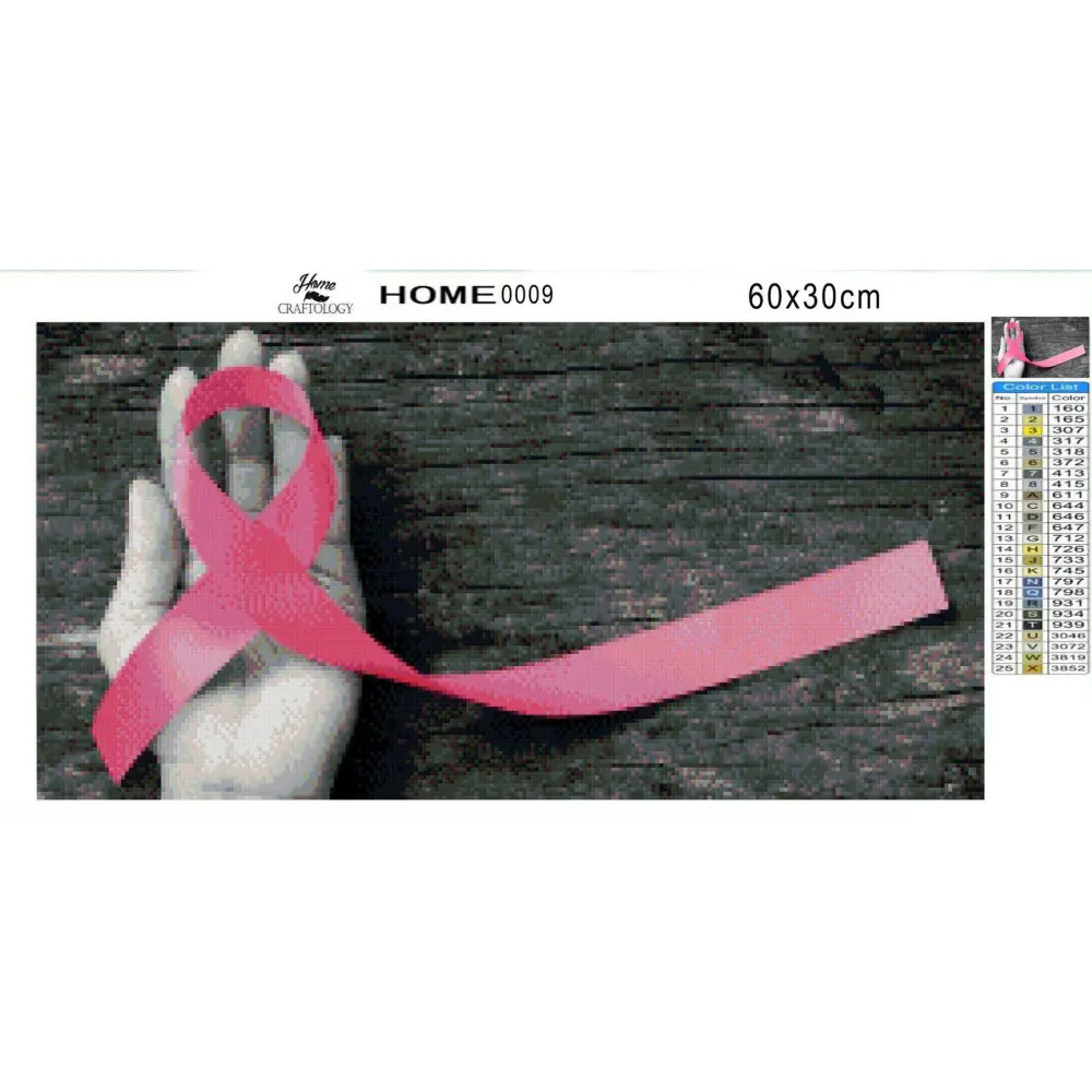 Breast Cancer Ribbon - Diamond Painting Kit - Home Craftology