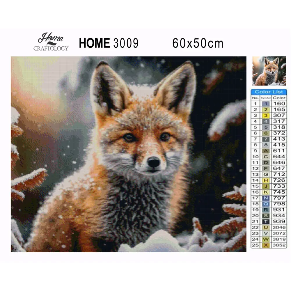 Brown Arctic Fox - Premium Diamond Painting Kit - Diamond Painting Kit