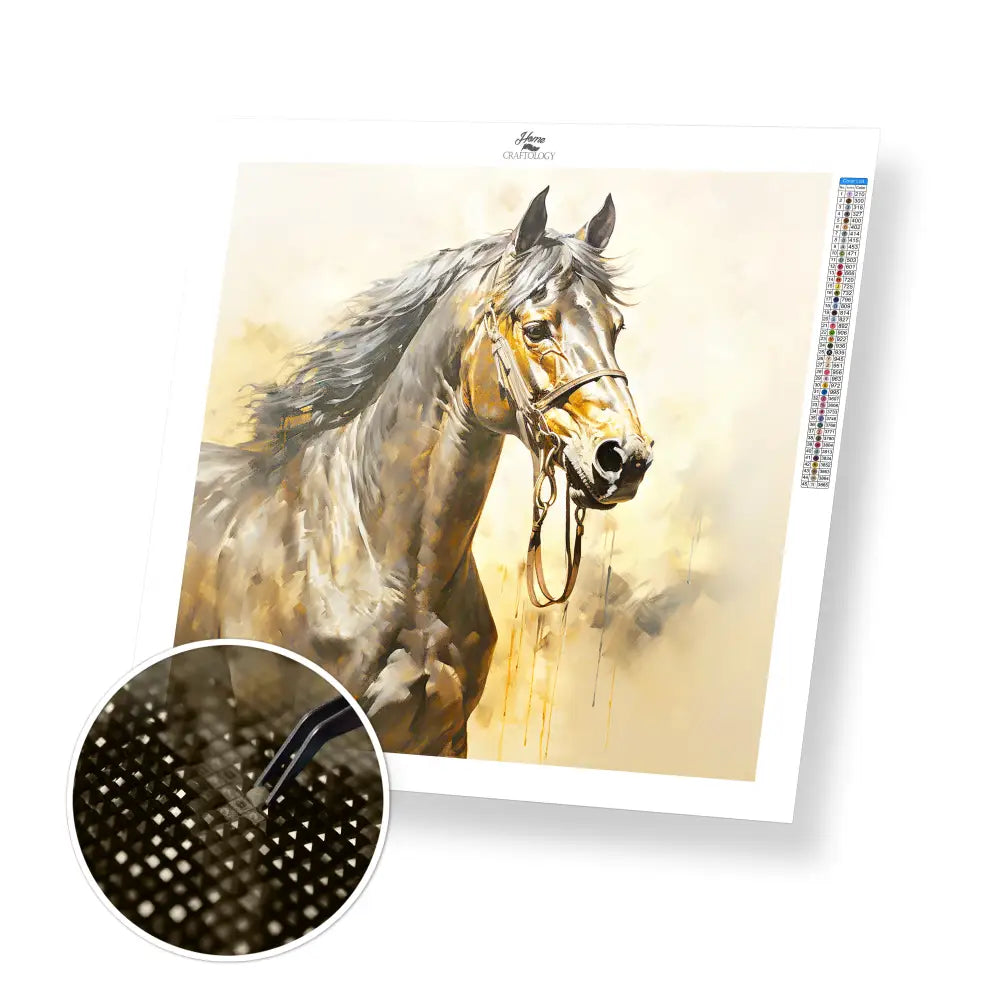 Brown Horse - Exclusive Premium Diamond Painting Kit - 20x20cm / 8x8’’ / Square (Most Popular) - Diamond Painting Kit