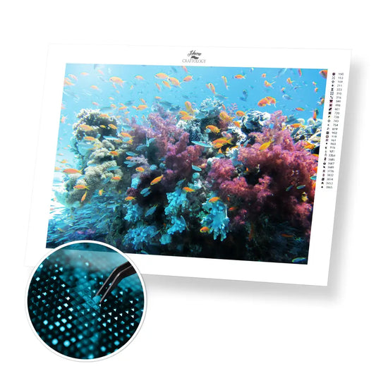 Busy Underwater - Premium Diamond Painting Kit - 40x30cm / 16x12’’ / Square (Most Popular) - Diamond Painting Kit