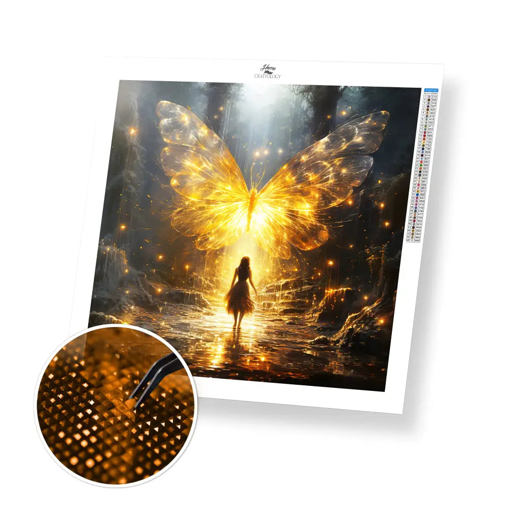 Butterfly Fairy - Exclusive Premium Diamond Painting Kit - 30x30cm / 12x12’’ / Square (Most Popular) - Diamond Painting