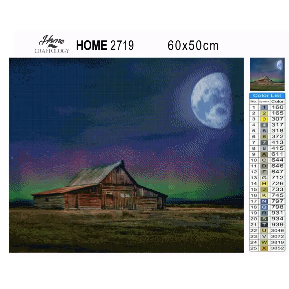Cabin at night - Premium Diamond Painting Kit - Diamond Painting Kit