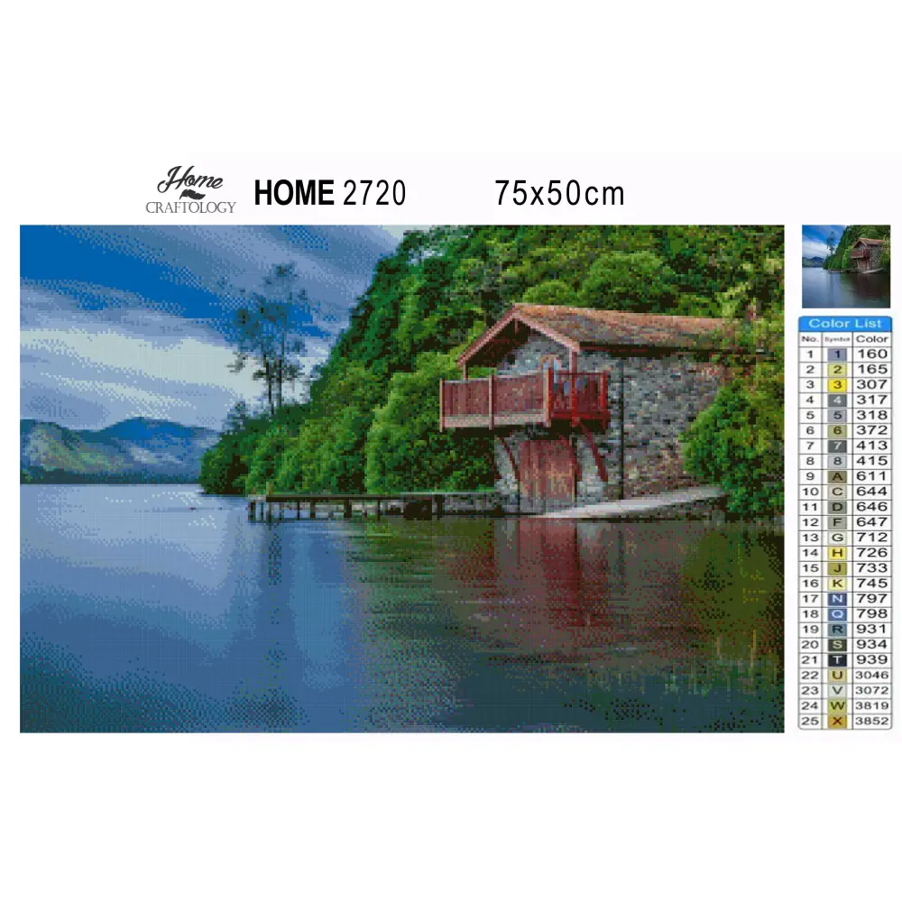 Cabin by the Lake - Premium Diamond Painting Kit - Diamond Painting Kit