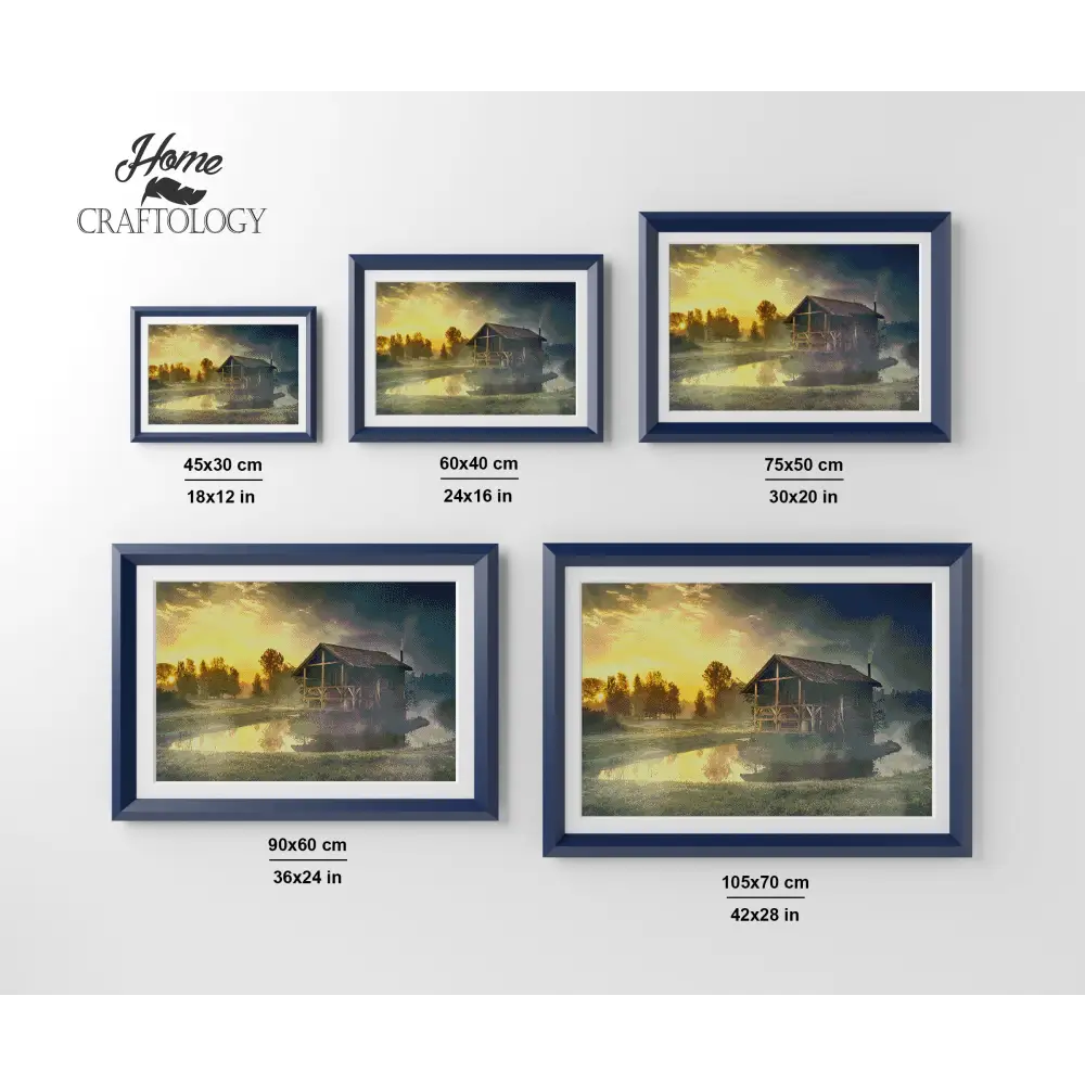 Cabin with Fog - Premium Diamond Painting Kit - Diamond Painting Kit
