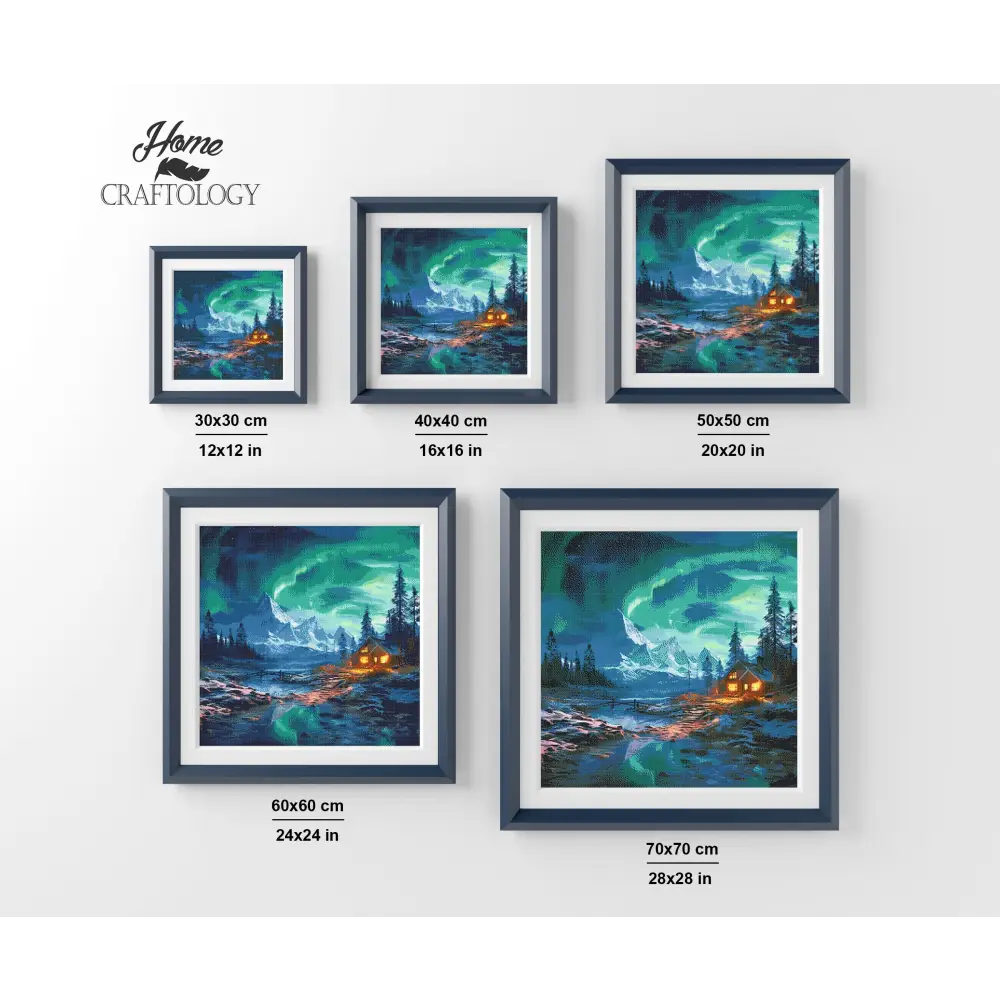 Cabin with Northern Lights - Exclusive Premium Diamond Painting Kit - Diamond Painting Kit