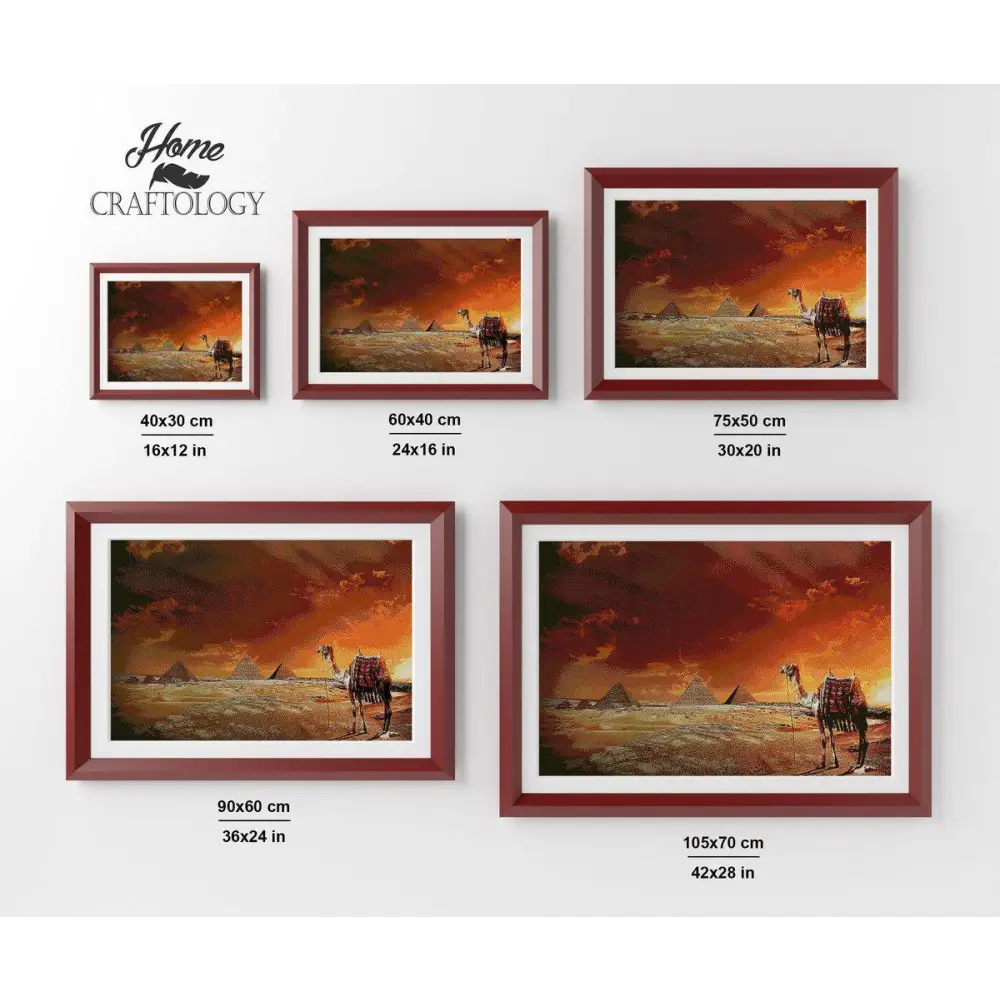 Camel and Pyramids - Premium Diamond Painting Kit - Diamond Painting Kit