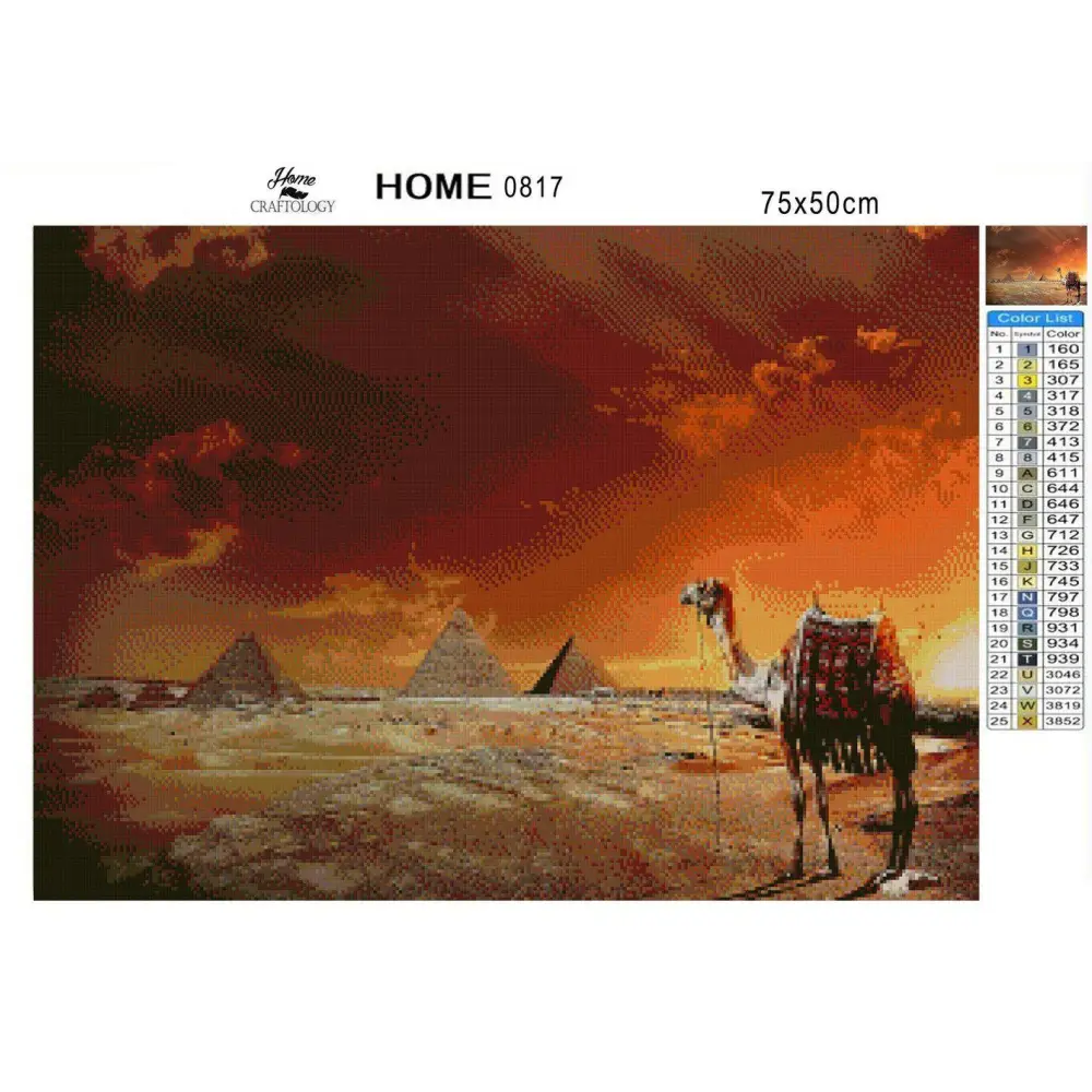 Camel and Pyramids - Diamond Painting Kit - Home Craftology