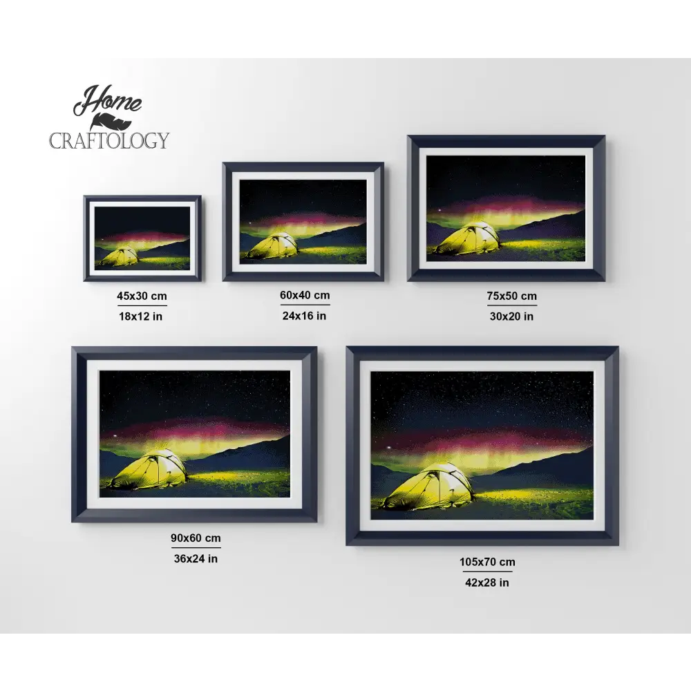 Camping under the Northern Lights - Premium Diamond Painting Kit - Diamond Painting Kit
