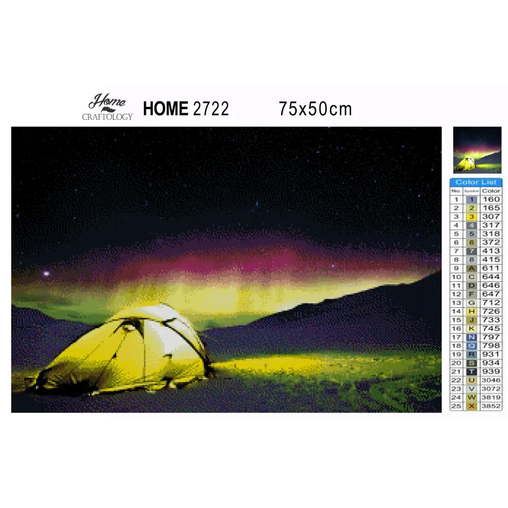 Camping under the Northern Lights - Premium Diamond Painting Kit - Diamond Painting Kit