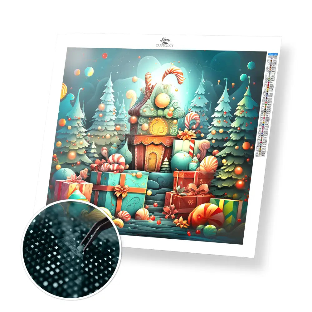 Candyland Christmas - Exclusive Premium Diamond Painting Kit - 35x30cm / 14x12’’ / Square (Most Popular) - Diamond