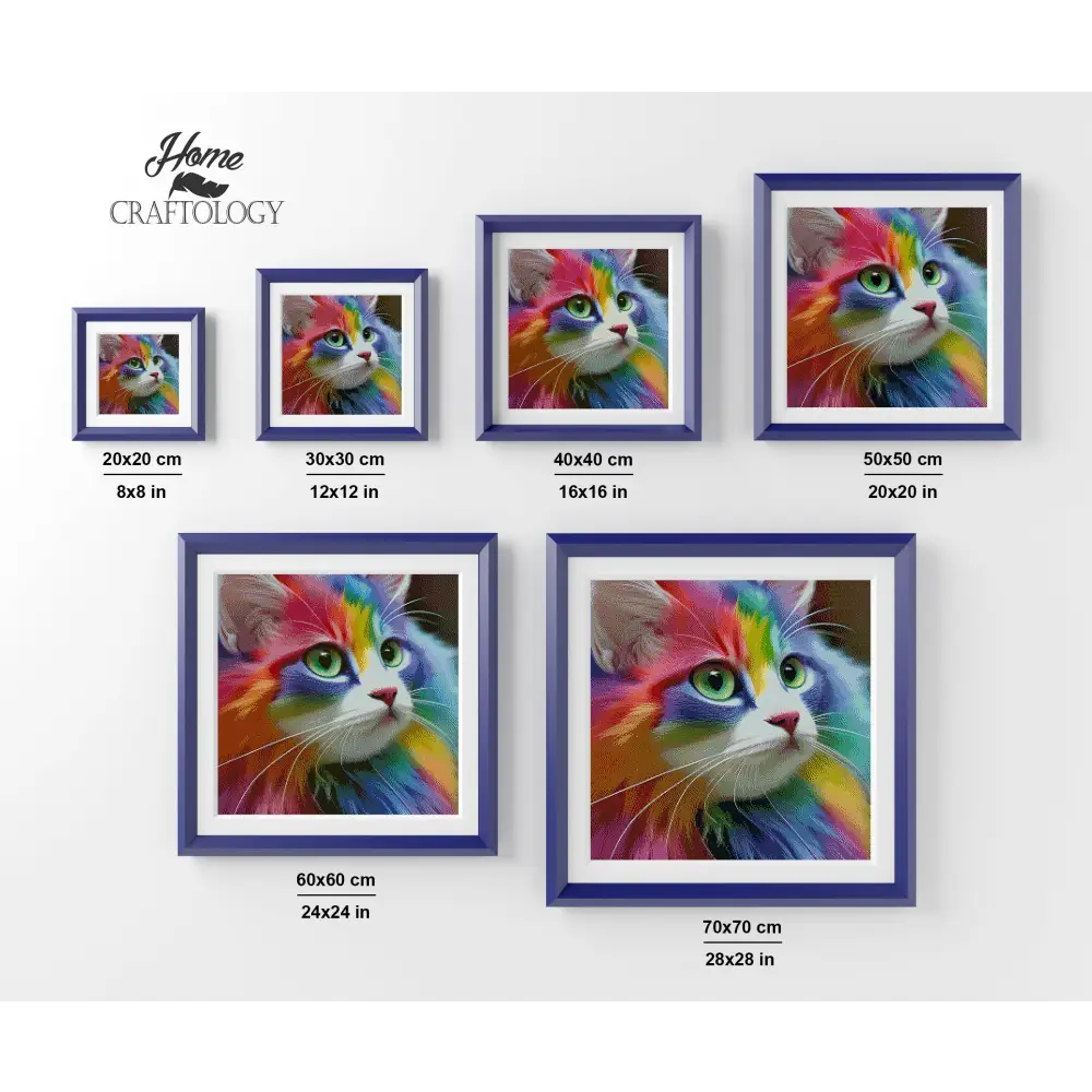 Cat’s Colorful Face- Premium Diamond Painting Kit - Diamond Painting Kit