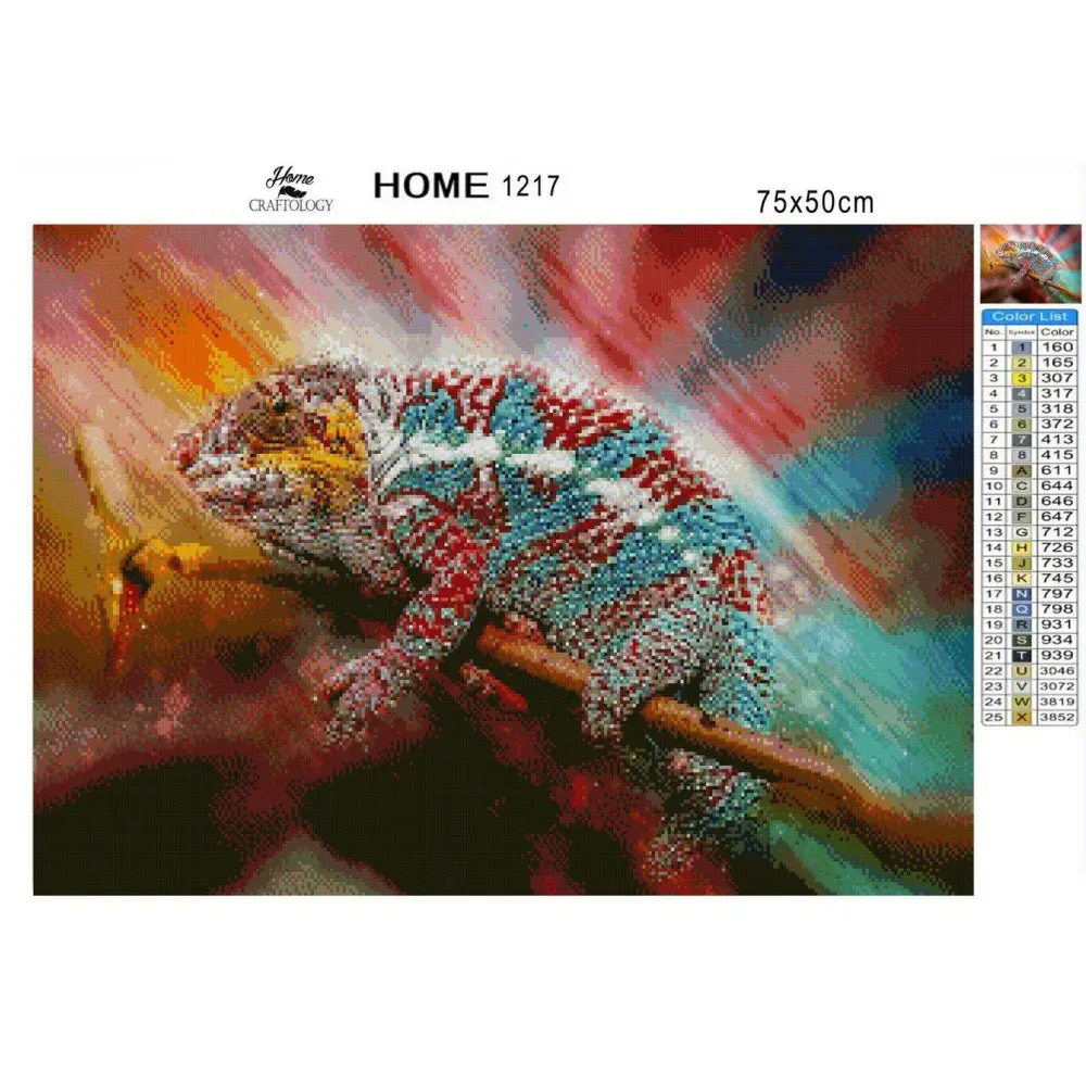 Chameleon - Diamond Painting Kit - Home Craftology