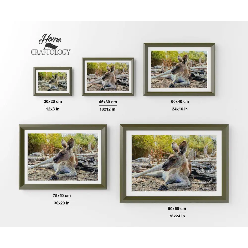 Chillin’ Kangaroo - Premium Diamond Painting Kit - Diamond Painting Kit
