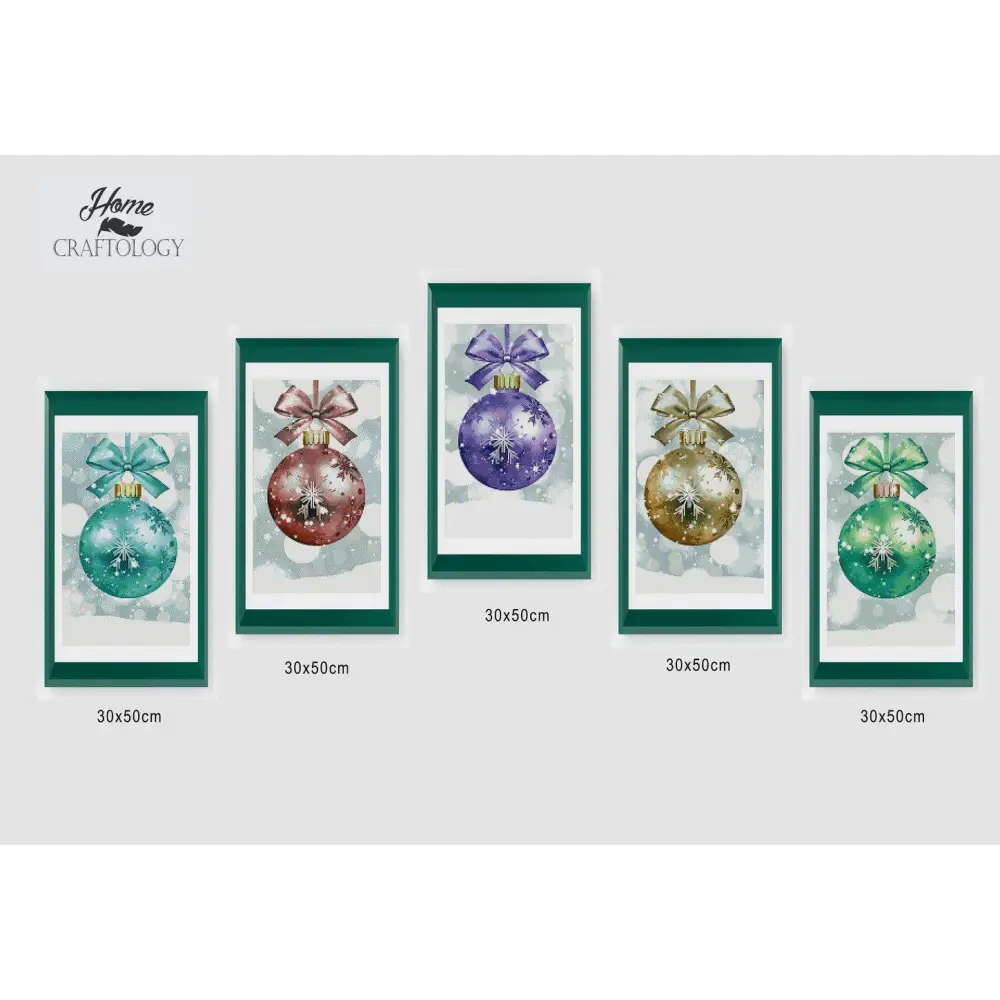 Christmas Balls Panel - Diamond Painting Panels - Small / Square - Diamond Painting Cross Stitch