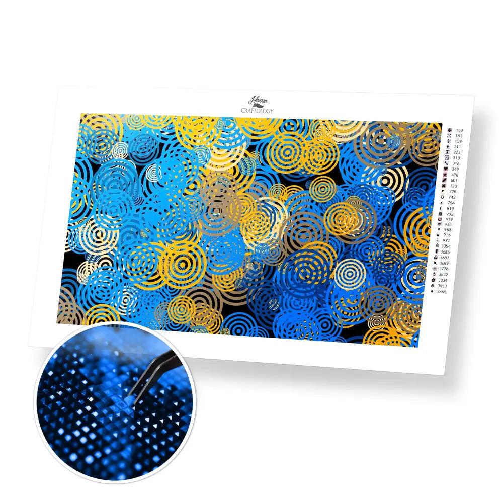Circle Abstract - Premium Diamond Painting Kit - 50x30cm / 20x12’’ / Square (Most Popular) - Diamond Painting Kit
