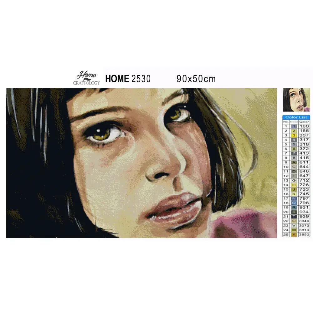 Close-up Girl’s Face Painting - Premium Diamond Painting Kit - Diamond Painting Kit