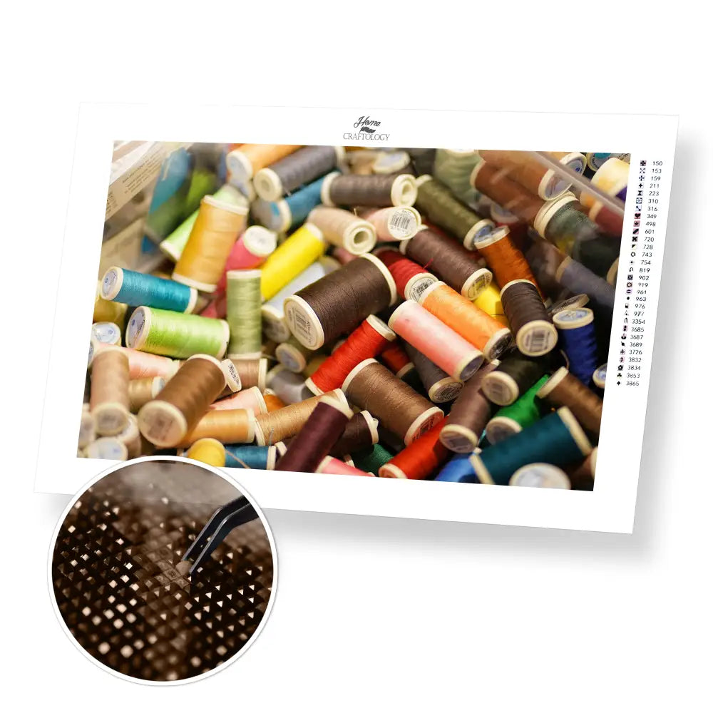 Collection of Threads - Premium Diamond Painting Kit - 45x30cm / 18x12’’ / Square (Most Popular) - Diamond Painting Kit
