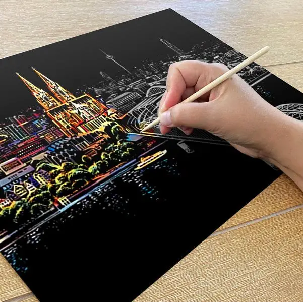 Cologne Germany - Scratch Painting Kit - Scratch Painting