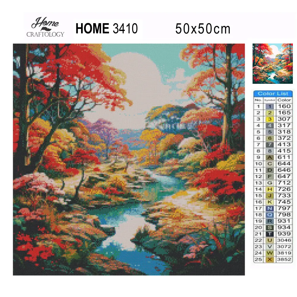 Colorful Autumn Forest - Exclusive Premium Diamond Painting Kit - Diamond Painting Kit
