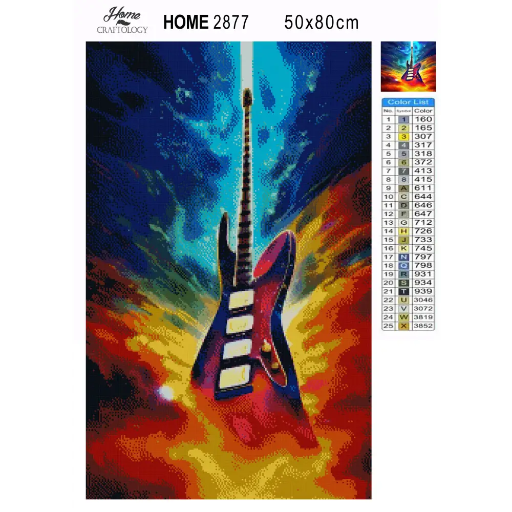 Colorful Electric Guitar - Premium Diamond Painting Kit - Diamond Painting Kit
