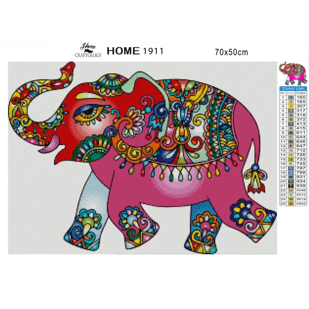Colorful Elephant - Premium Diamond Painting Kit - Diamond Painting Kit